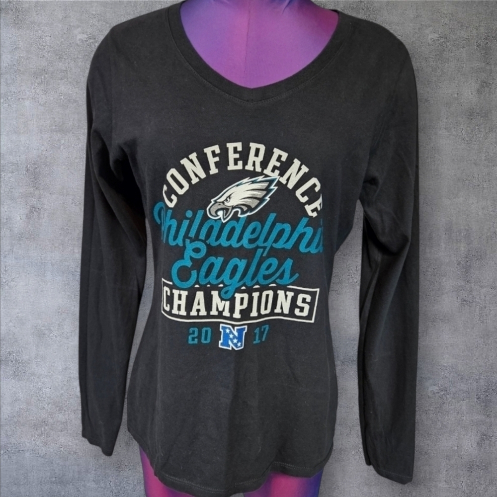 Fanatics Black Philadelphia Eagles 2017 Conference Champions Long Sleeve Tee W18